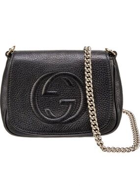 GUCCI ‘SOHO LEATHER CROSSBODY CHAIN
MINI FLAP BAG’